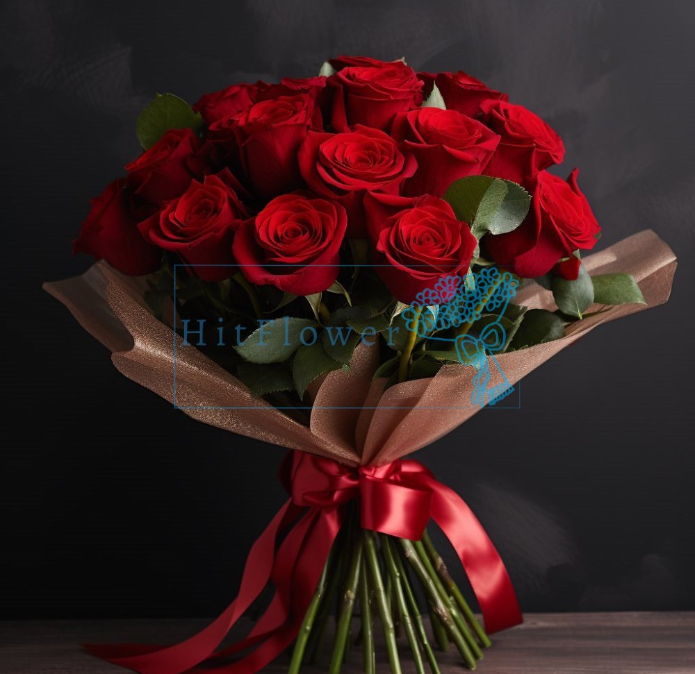 Букет 21 красная роза Букет роз 21 красная роза